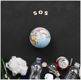 An SOS signal from the world filled with pollution. 